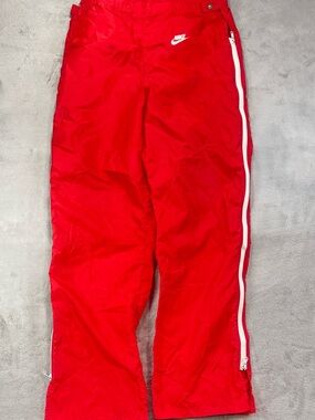 Vintage 70’s 80’s Nike Orange Tag Track Pants Made In USA Red Side Zip Tear Away